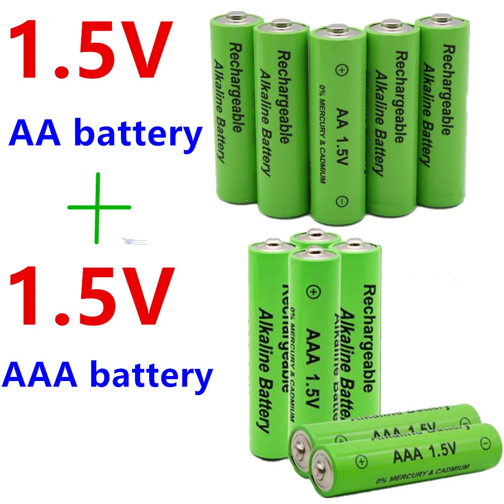 Новый AA + AAA 100% 1 5 V Щелочная Перезаряжаемые Батарея 2100-3000 мА-ч фонарь часы игрушки