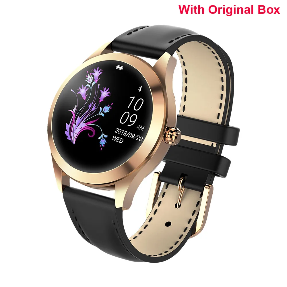 KW10 gold Black Lea KW10 KW20 Смарт-часы для женщин IP68 Водонепроницаемый мониторинг сердечного ритма Bluetooth для Android IOS фитнес-браслет умные часы - Цвет: KW10 gold Black Lea