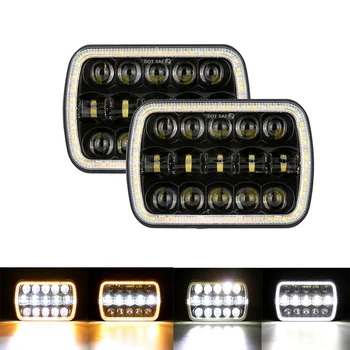 

5x7 Car LED Suqare Headlights Hi-Lo Beam DRL Turn Signal Lamp Waterproof For Jeep Wrangler YJ/Cherokee XJ/Comanche MJ/Ford/GMC