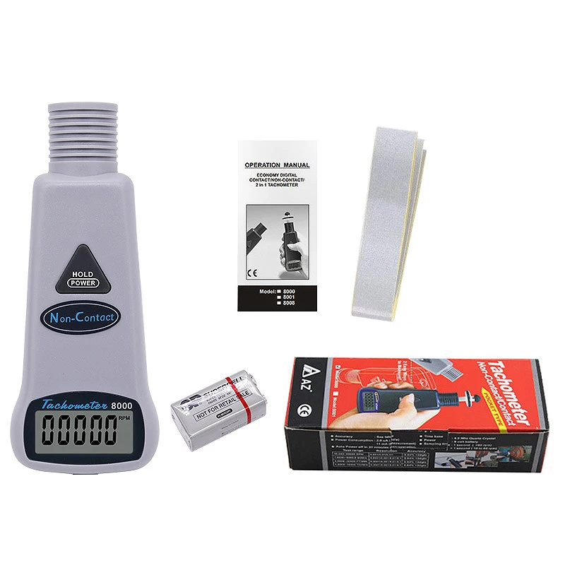 AZ8000 Contact Tachometer Digital Tachometer Handheld Tachometer Motor Speed Tachometer