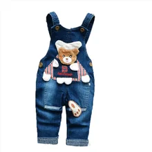 Комбинезоны для маленьких мальчиков; сезон весна-осень; детский модный джинсовый комбинезон для девочек; детские брюки с героями мультфильмов; комбинезоны для малышей