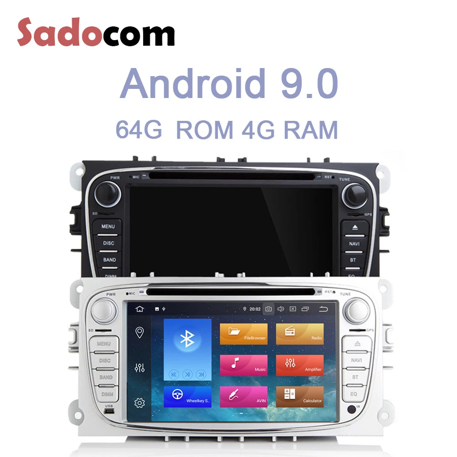 Top TOP Android 9.0 Octa Core 64G 4G RAM Car media playerGPS Bluetooth Car DVD Player For Ford Focus Mondeo C-MAX S-MAX Galaxy Kuga 0