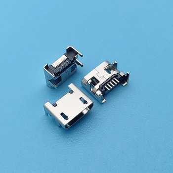 

100PCS Micro USB Connector Dock Jack Female 5Pin 90degree Tail Charging Port Socket For Moblie phone or Digital production