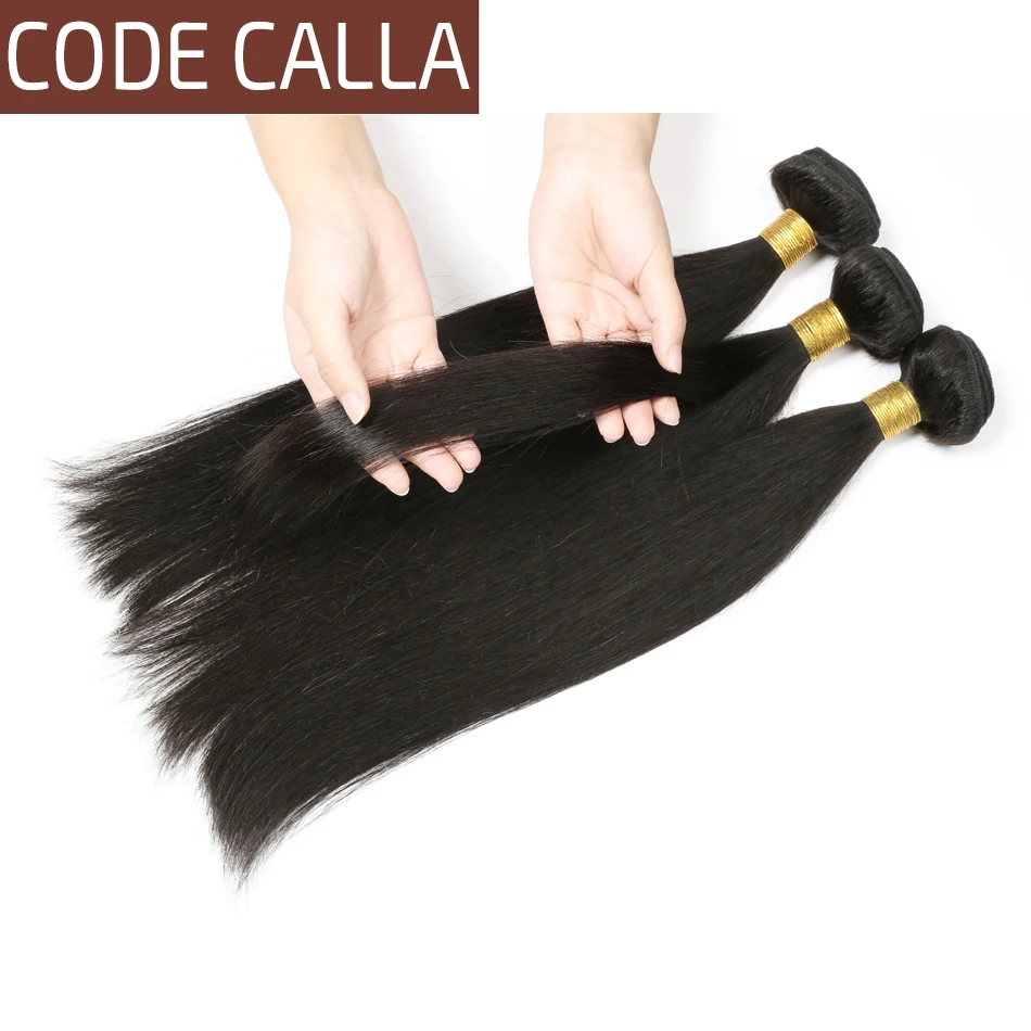 

Code Calla Straight Hair Natural Black color 100% Unprocessed Raw virgin Human hair bundles Weave Salon Hair bundles Deals