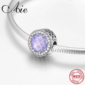 

2018 DIY gift 25 Sterling Silver Bright pink clear CZ fine Beads Fit Original Pandora Charm Bracelet Jewelry making