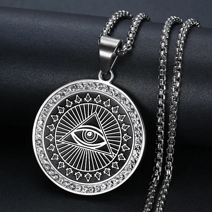 Classic Fashion Illuminati All Seeing Eye Pendant Necklace for Women Men Egyptian Medal Pendant Jewelry Accessories