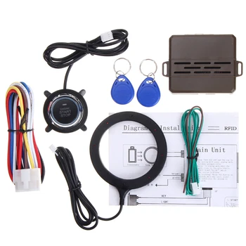 

12V RFID Lock Ignition Car Keyless Entry Push Starter Remote Start System Kit 0