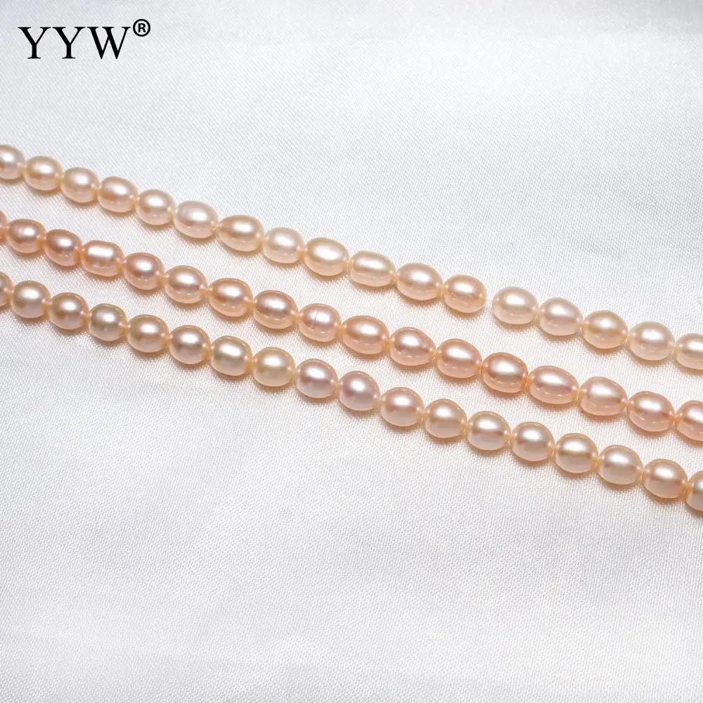 6-7mm Loose Pearls Beads Natural Potato Freshwater Pearl Beads For Diy Earrings Necklace Hole 0.8mm 15.3 Inch Pink Purple