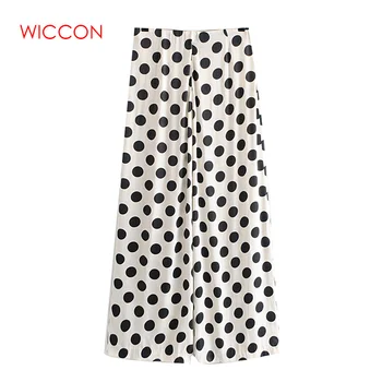 

Polka Dot Print Women Wide Leg Pants 2020 Summer Style Casual Loose Comfortable Trousers