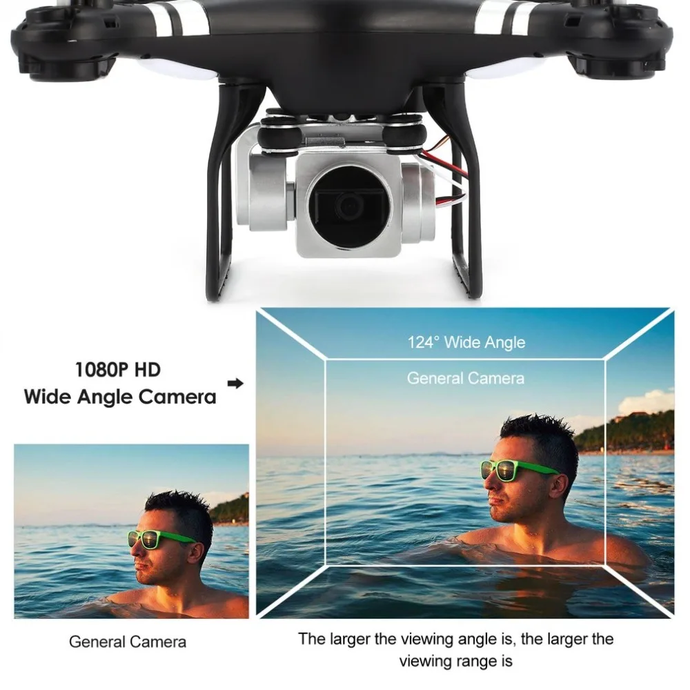 SH5HD 2,4G FPV Дрон RC Квадрокоптер с 1080P Регулируемый широкий угол Wi-Fi HD камера живое видео высота удержания Безголовый режим