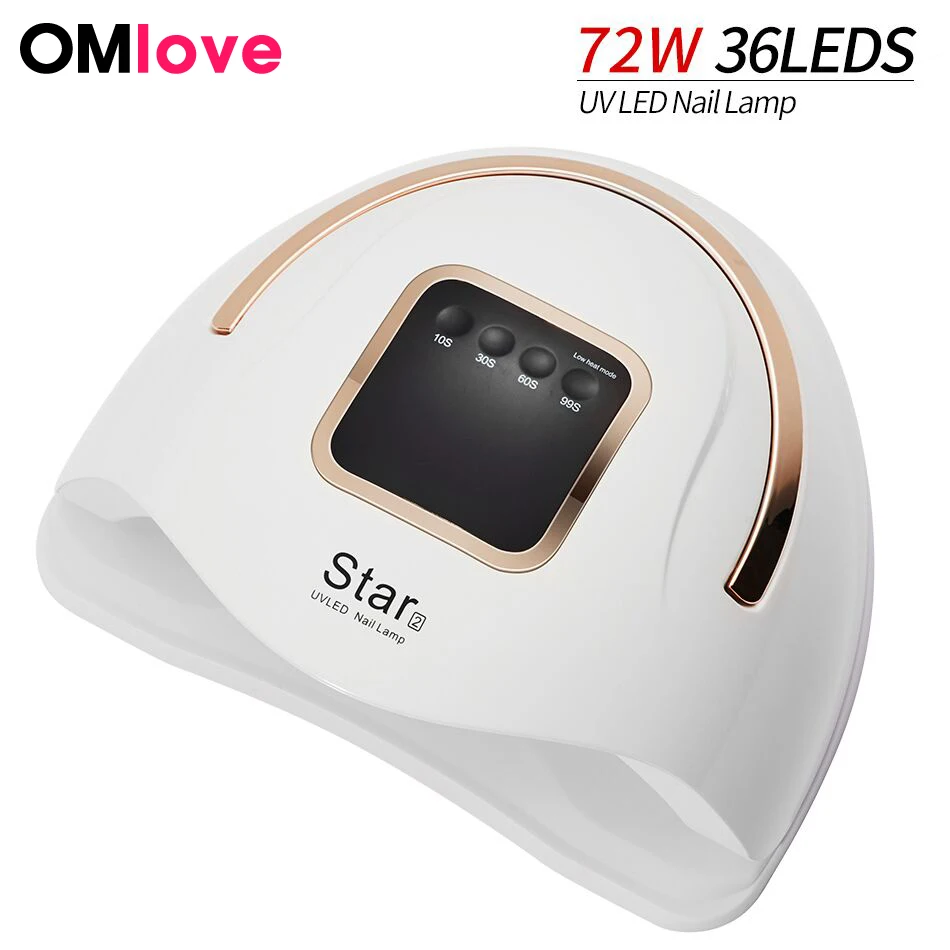 Лампа для УФ-лака OMlove 72 Вт, сушилка для гель-лака для ногтей, лампа для сушки всех гель-артов, маникюра для домашнего использования, дизайн гелевого инструмента «сделай сам»