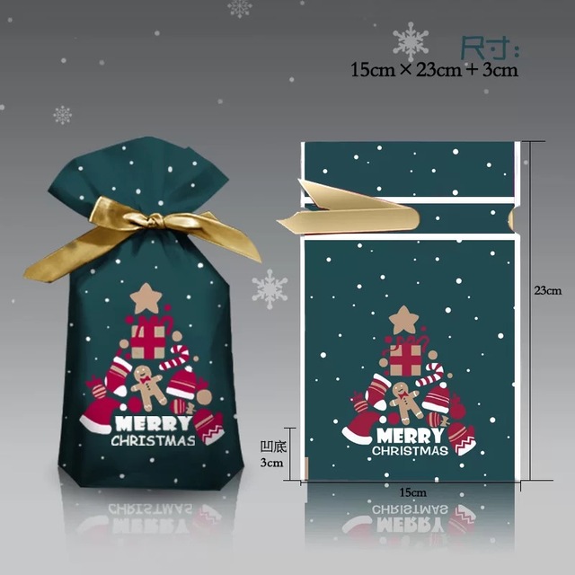 Christmas Gift Bag 2022 New Year Gift Box Candy Biscuit Bag Decoration Christmas Gift Bag Children Birthday Party Navidad