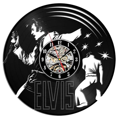 Elvis виниловые настенные часы современный дизайн 3D Декоративные Король рок настенные часы настенные домашние декоративные часы бесшумные - Цвет: Type 7