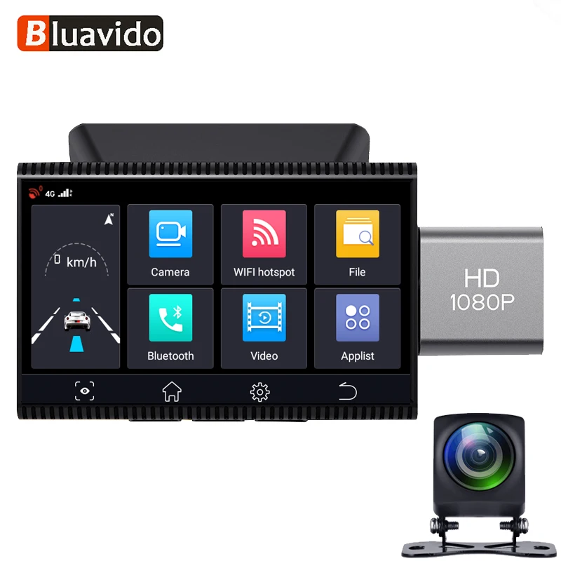 Bluavido 4G Android Автомобильный видеорегистратор GPS навигация HD 1080P Авто видео