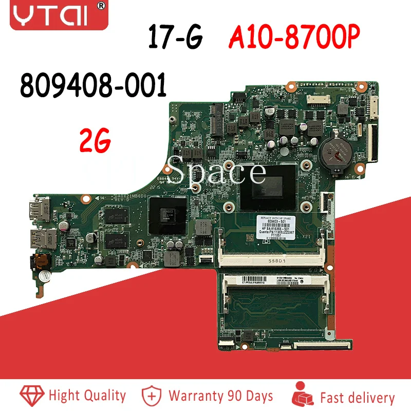 Материнская плата DA0X21MB6D0 для ноутбука HP Pavilion 17 G A10 8700P CPU DDR3 M360 2 Гб 809408 001 814752