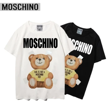 

2020 Moschino T-Shirt Bear Women T-Shirts Short Sleeve Tops O-Neck Shirt for Women and Men Couples Lovers