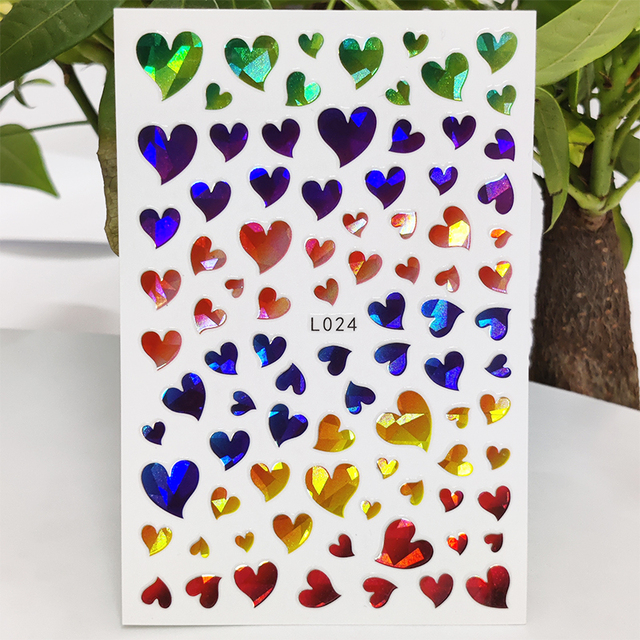 Nail Sticker Waterproof Shining Stickers for Nails Sweet Watermelon Popsicle Fruit Nail Art Decoration Aurora Silver Design