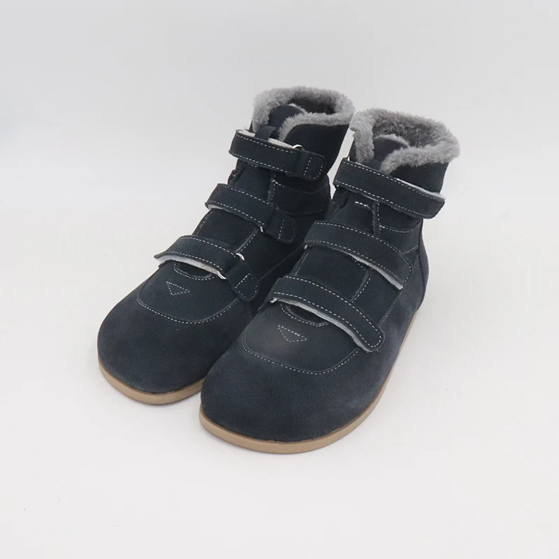 TipsieToes Top Brand Barefoot Genuine Leather Baby Toddler Girl Boy Kids Shoes For Fashion Winter ZigZig Sole Boots
