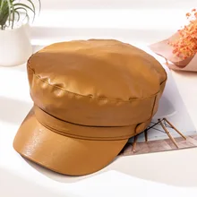 1 популярный стиль, Женский светильник из искусственной кожи, плоская кепка в стиле знаменитостей, Осень-зима, удобная универсальная Кепка в стиле милитари, B588