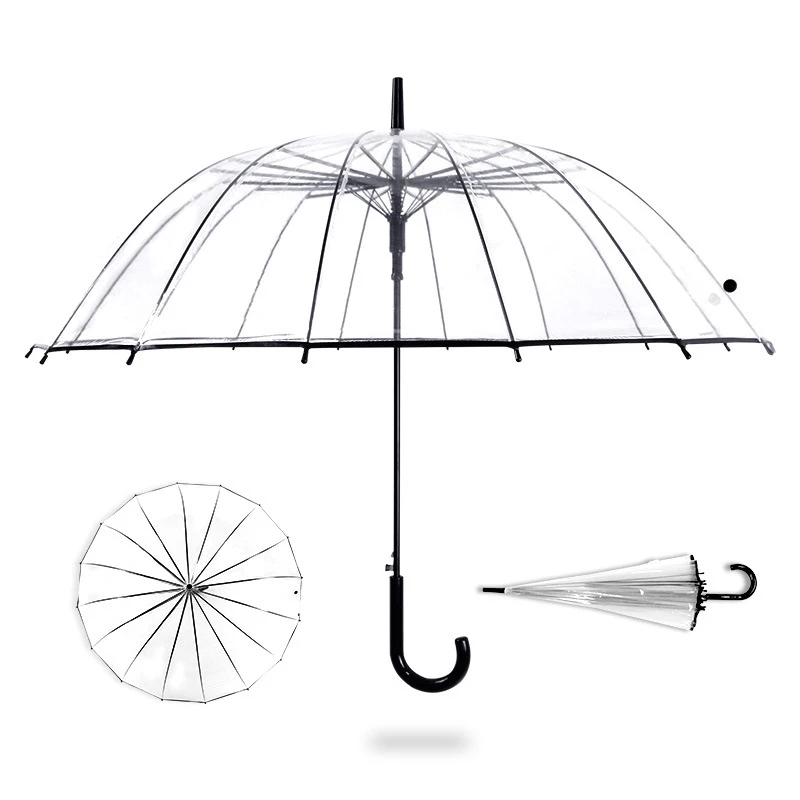 Automatic long-handled transparent umbrella, enlarged umbrella, forest Japanese student sun umbrella, female straight umbrella