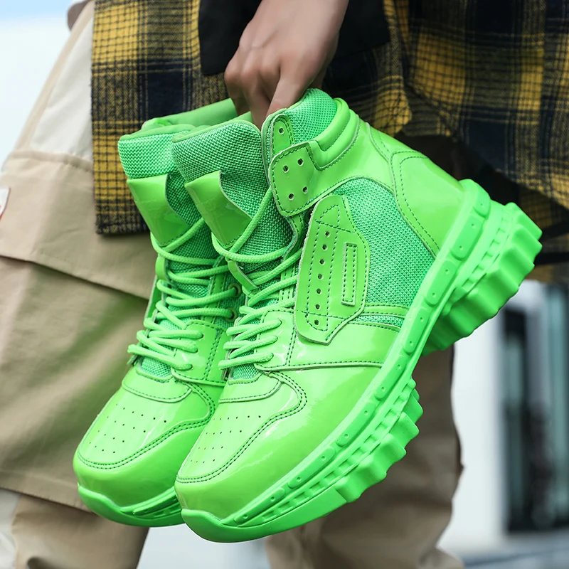 Autumn Winter Men's high-top skateboarding shoes New heightening sneakers couple models women skateboar shoes Personal nightclub