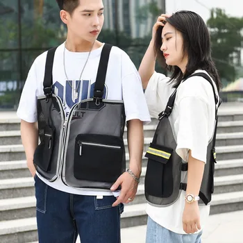 

Fashion Chest Rig Bag Woman Vest Chest pack Hip Hop Streetwear Functional Tactical Shoulder Bags New Multi-pocket Men Wist Pack