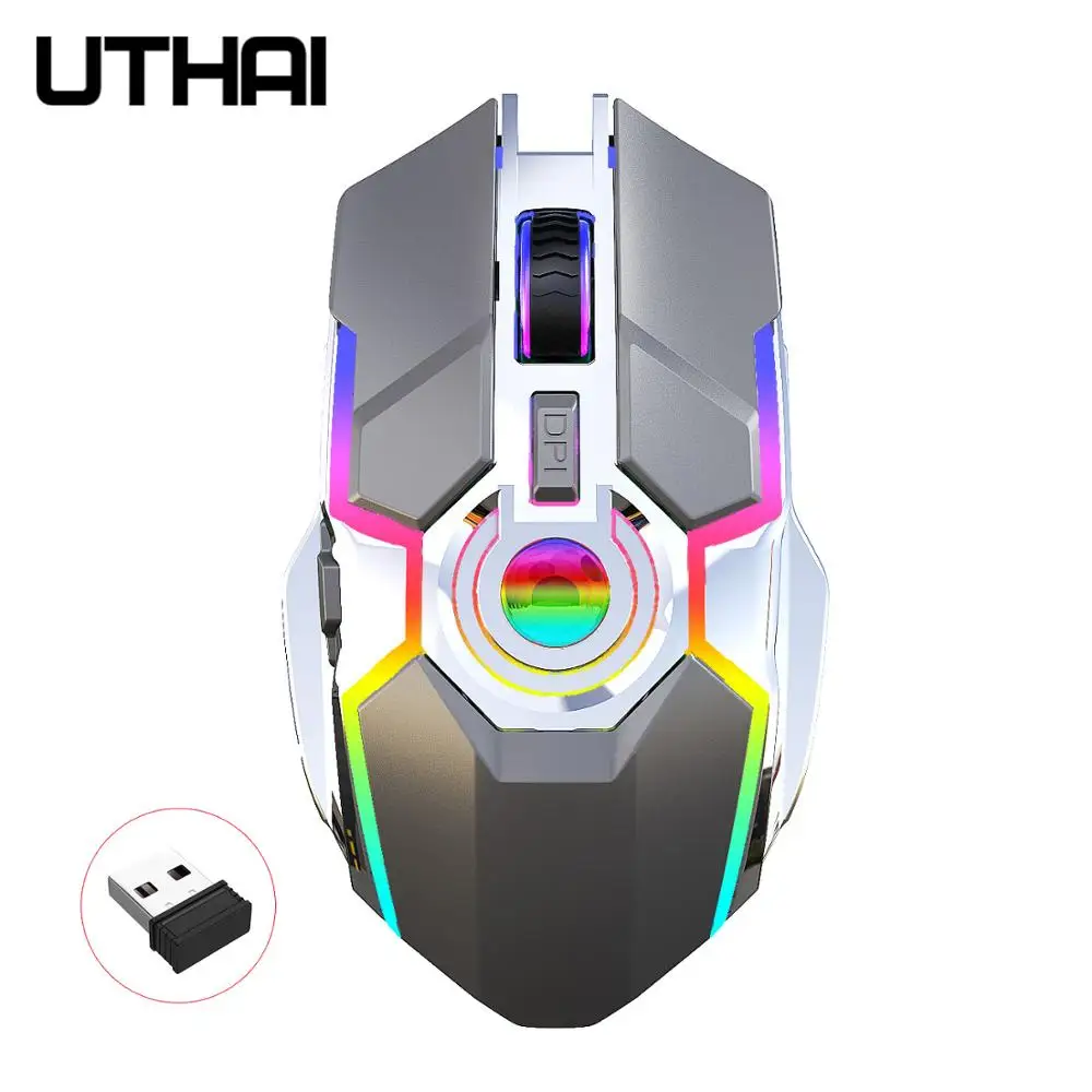 Новая перезаряжаемая беспроводная мышь UTHAI DB28 с RGB подсветкой 2 4G эргономичный