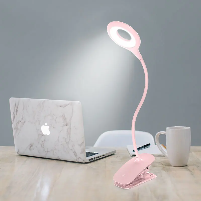 

Clip Wireless Desk Lamp Study 3 Modes Touch 1800mAh Rechargeable 7500K LED Reading Desk Lamp USB Table Lamp Flexible Makeup Lamp