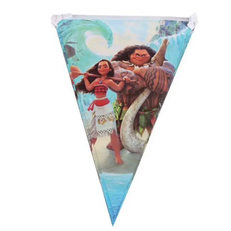Моана тема мультфильм вечерние посуда чашка соломенная тарелка салфетки коробка конфет баннер флаги детский день рождения украшения принадлежности - Цвет: Banner 1set