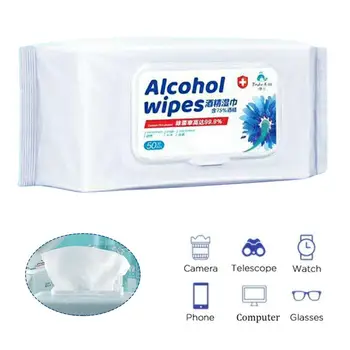 

50PCS Cleaning Wipes Disposable Sterilization Alcohol Wipes With 75% Alcohol For Natural Feminine Hygiene Care Face Cleansing
