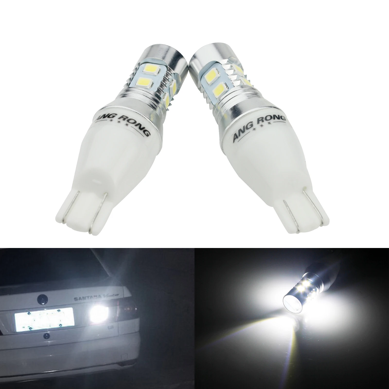 Angrong 2x 955 921 T15 168 W16w 10 Led Bulb Interior Reverse Tail Side