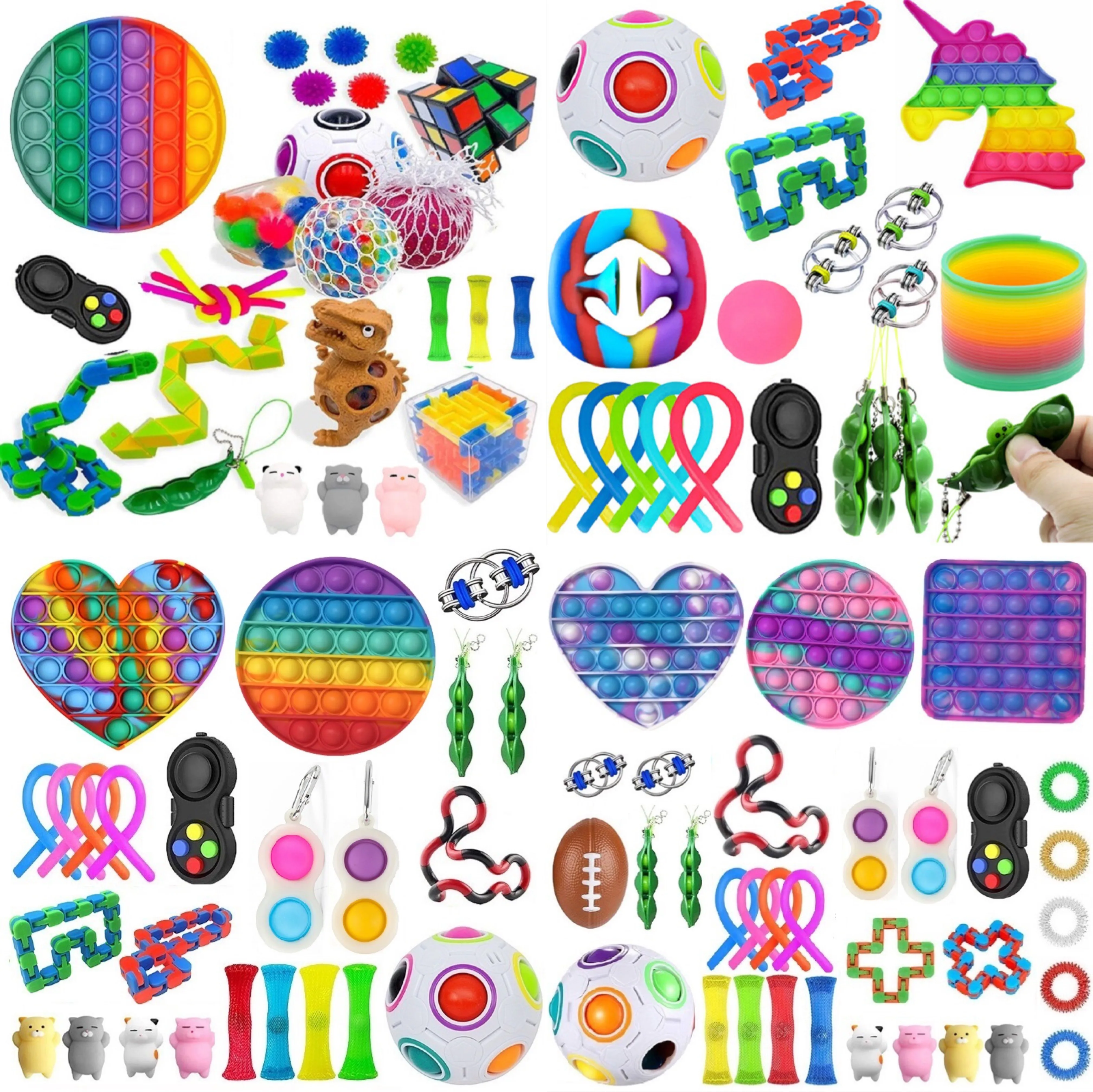 TOP Fidget Pack de juguetes juguete antiestrés de mármol de regalo para adultos chica niños sensorial de estrés socorro Fidget juguete caja de juguetes