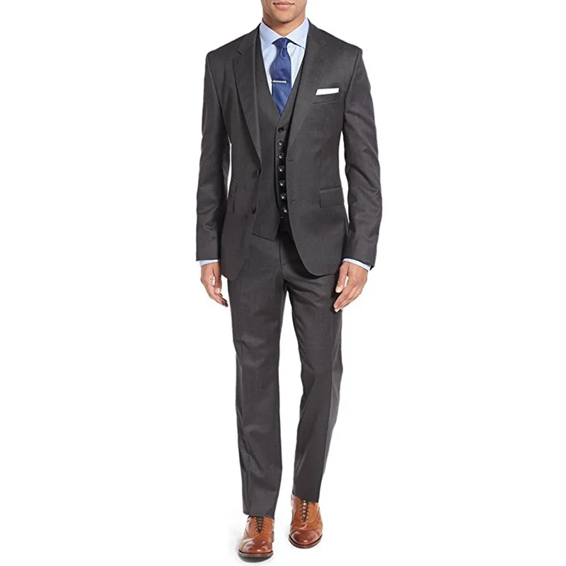 

Custom Made Men's 3-piece Suit Set Two Button Blazer Men Suits Groomsmen Wedding Suits Groom Suits (Jacket+Pants+Vest) RT330