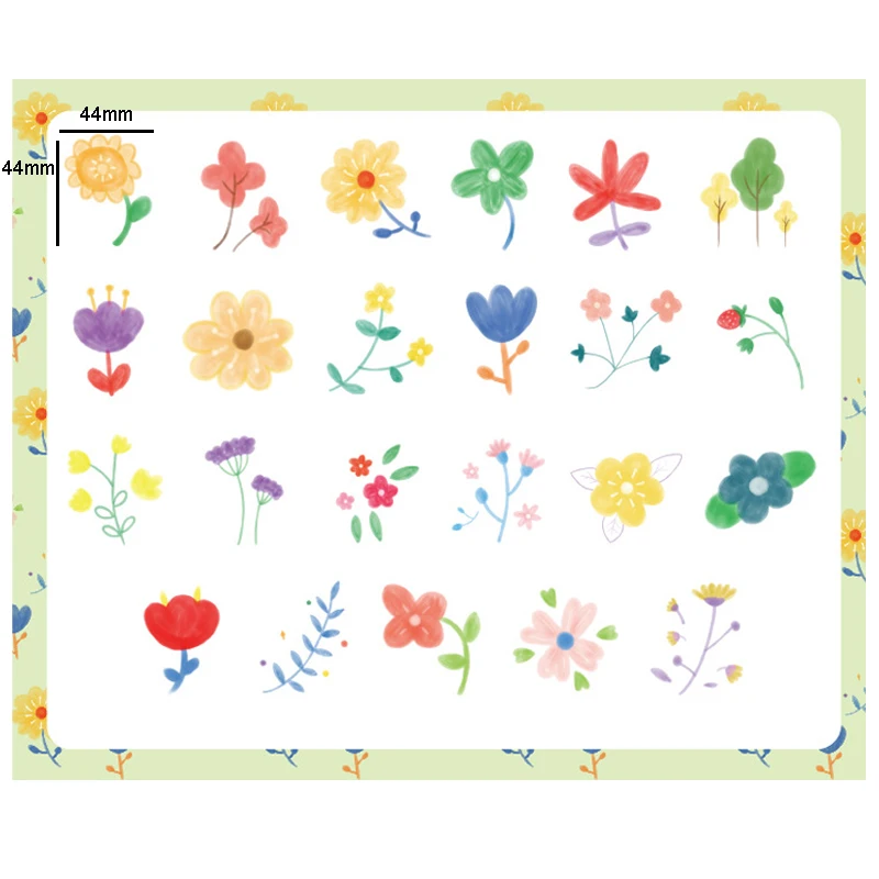 

46pcs/box Flower Kawaii Diary Handmade Adhesive Paper Flake Japan Sticker Scrapbooking Stationery Stationery