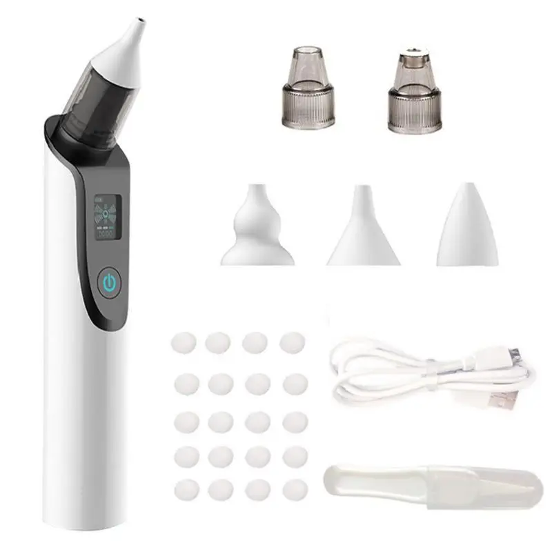 

Baby Nasal Aspirator Electric Adult Blackhead Remover Adjustable Settings Nose Cleaner Snot Sucker with LCD Screen Reusable Tips