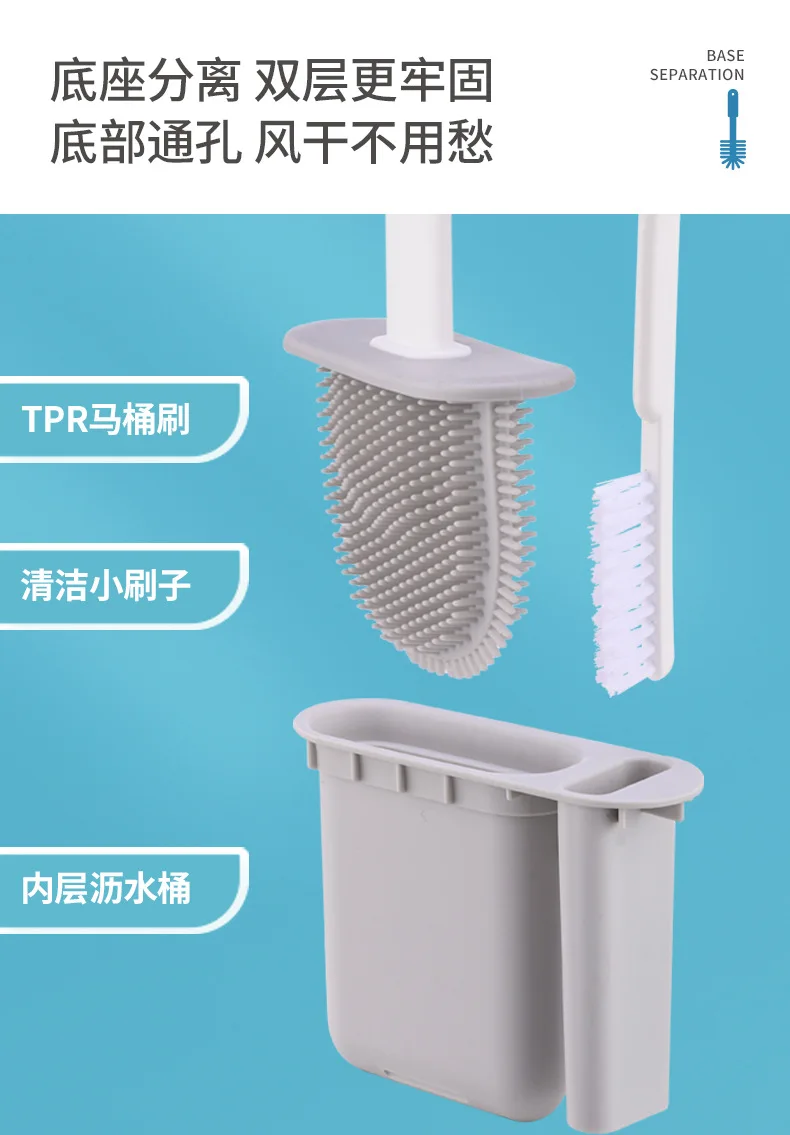 Kit Brosse WC Jetable AnMelon - Support Mural Ou Posé, 16 Têtes De Rechange, Nettoyage Hygiénique Et Sans Contact