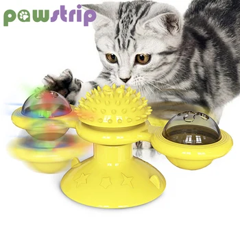 

Windmiling Cat Toys Pet Puzzle Interactive Training Turntable Toy Scratching Tickle Cats Hair Brush Funny Cats Toy Pets Supplies