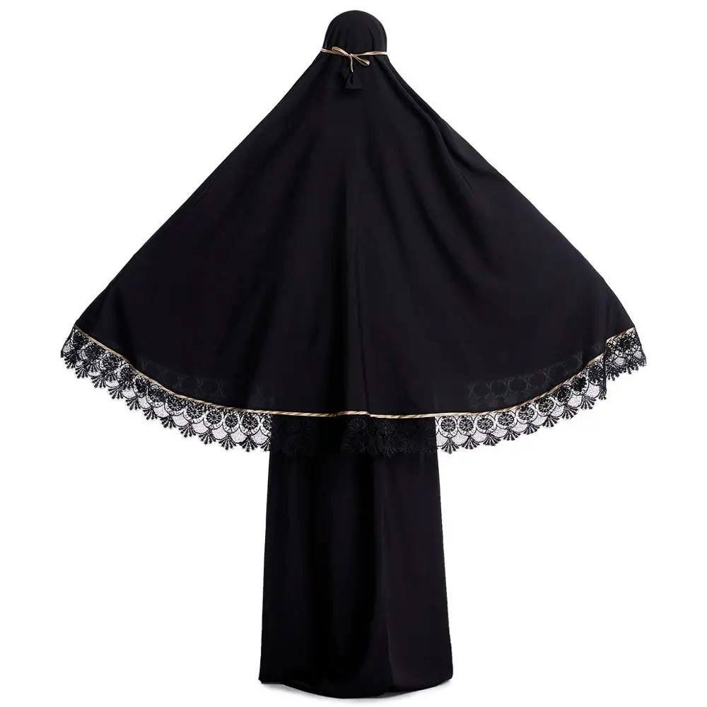 

Ramadan Women 2 Piece Muslim Prayer Set Khimar Abaya Overhead Hijab+Skirt Full Cover Islam Clothing Middle East Worship Service