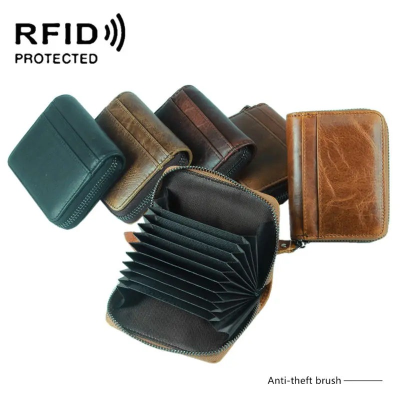 Чехол-кошелек унисекс из натуральной кожи с RFID-защитой 12 цветов | Багаж и сумки