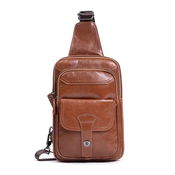 

Genuine Leather Crossbody Bags Men Leather Shoulder Men Chest Bags Travel Handbags Man Messenger Bag Male Outdoor Sport Bag