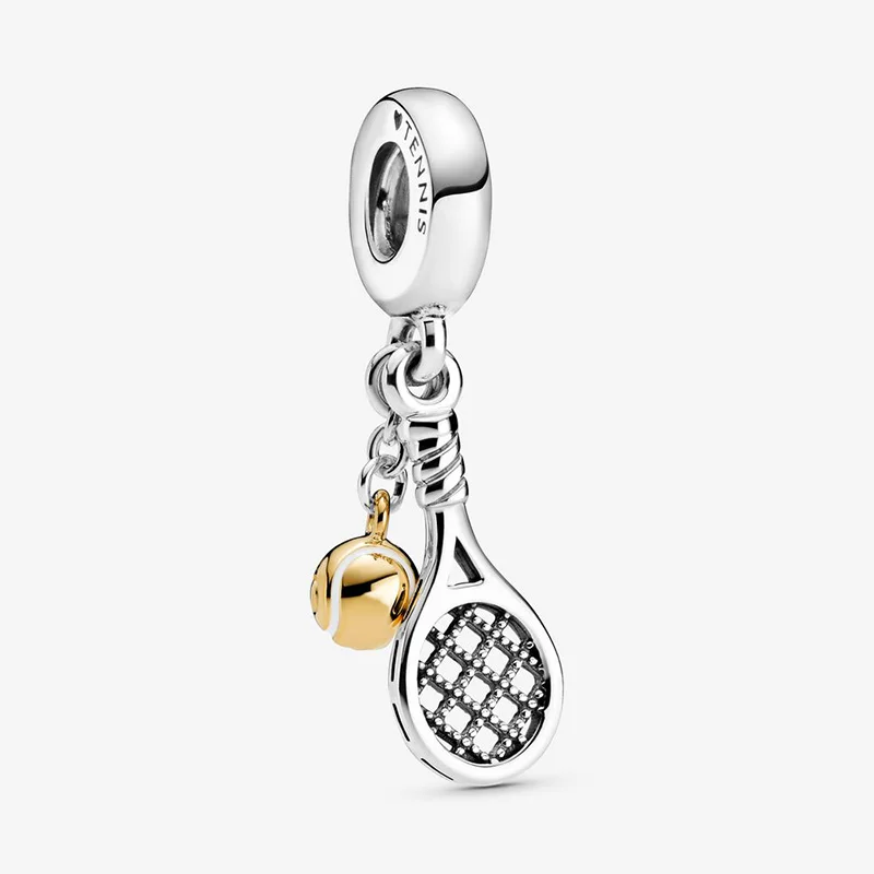 

2020 Pre-autumn New Arrival Tennis Racket & Ball Dangle Charm Fit Original Pandora Charms Bracelet for Women Silver Zircon 0.006