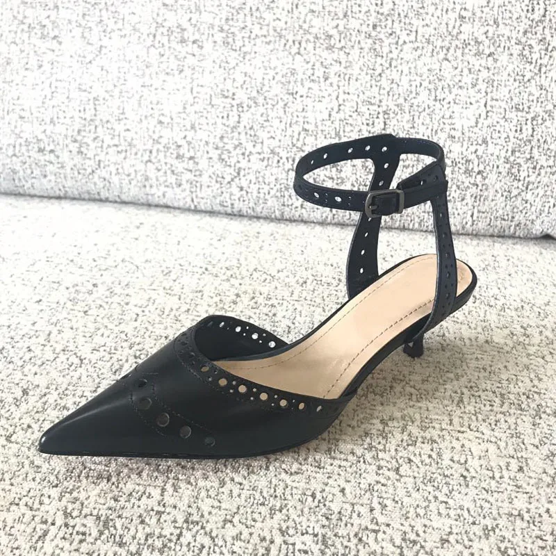 Женские туфли-лодочки из натуральной кожи милые элегантные туфли с острым носком