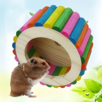 

Wooden Quiet Running Spinner Hamster Wheel Chew Exercise Wheel Natural Toy for Gerbils Chinchillas Guinea Pigs Squirrel Rat