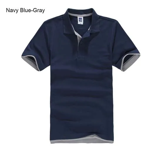 Zogaa новая брендовая мужская рубашка поло высокого качества Мужская хлопковая рубашка с коротким рукавом Бренды майки летние мужские s рубашки поло плюс размер - Цвет: navy blue Grey