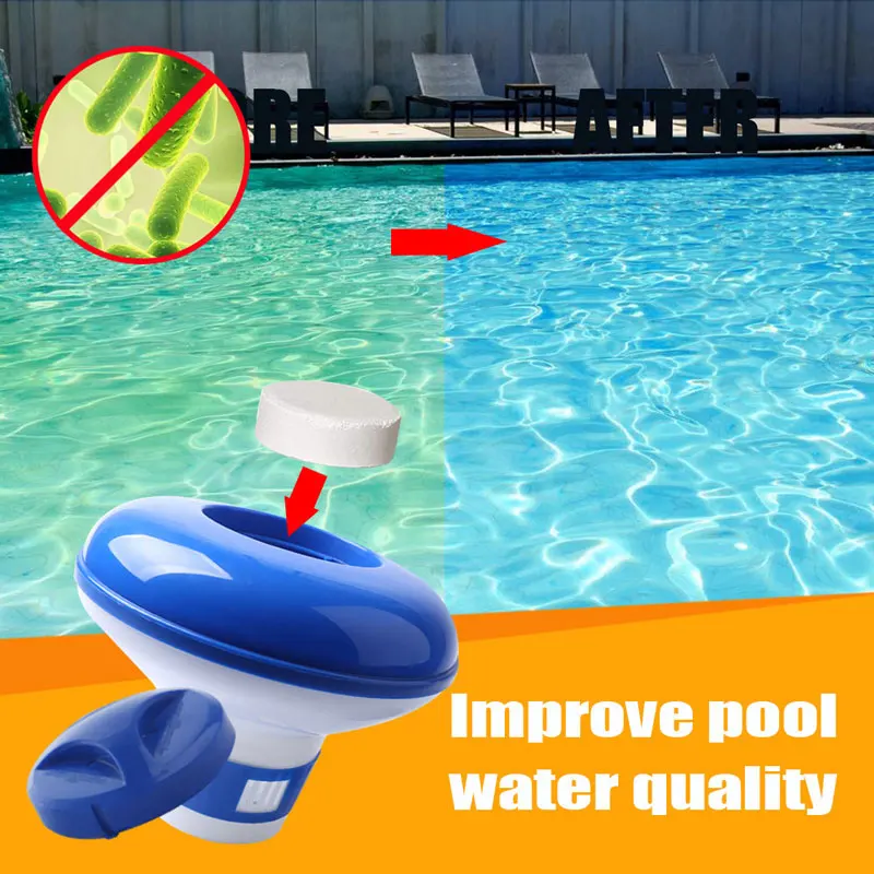 

100Pcs/Bottle Pool Cleaning Effervescent Chlorine Tablets Cage Disinfectant Swimming Pool Clarifier Multifunctional Cleaner