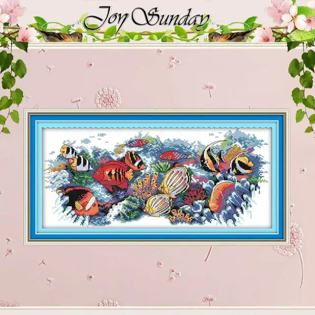 Tropical Fish Patterns Counted Cross Stitch 11ct 14ct Cross Stitch Set Wholesale Chinese Cross Stitch Kits Embroidery Needlework Cross Stitch 11ct Cross Stitch Setcounted Cross Stitch Aliexpress