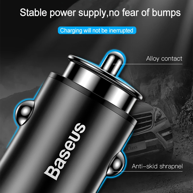 Baseus 4.8A автомобильное зарядное устройство для телефона двойной USB Авто Быстрая зарядка для Xiaomi huawei P30 Pro зарядка автомобиля USB разъем адаптер