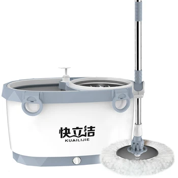 

Labor-saving mop rod rotary universal hand-free washing household ping automatic drowning one with bucket net