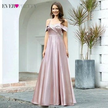 

Mauve Evening Dresses Ever Pretty Ruched A-Line Spaghetti Straps Off Shoulder Elegant Satin Party Gowns Vestidos Elegantes 2020