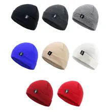 Зимняя вязаная шапка унисекс, Спортивная флисовая одноцветная ветрозащитная теплая шапка для улицы, лыжного скалолазания, кемпинга, велоспорта, рыбалки, бега, путешествий